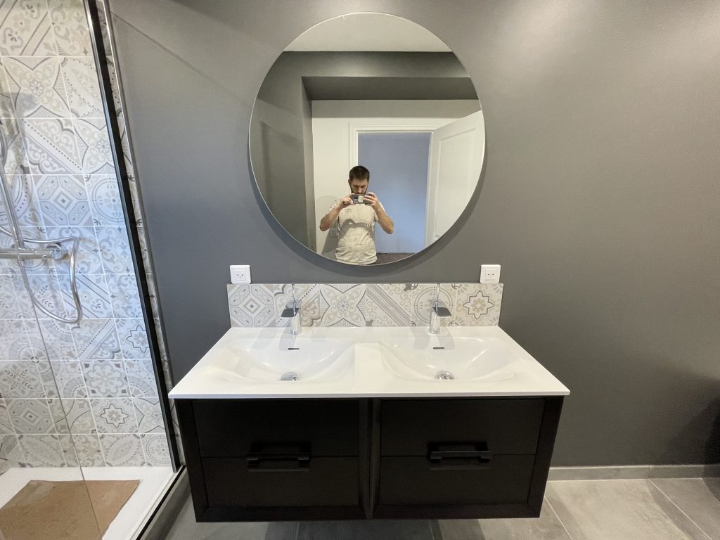 pose meuble salle de bain à robertot